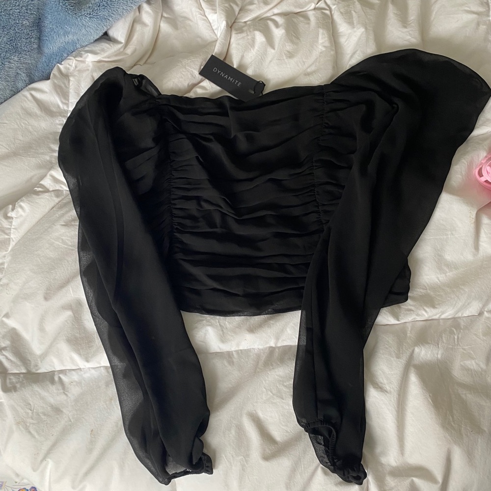 Ruffle Crop Long Sleeve